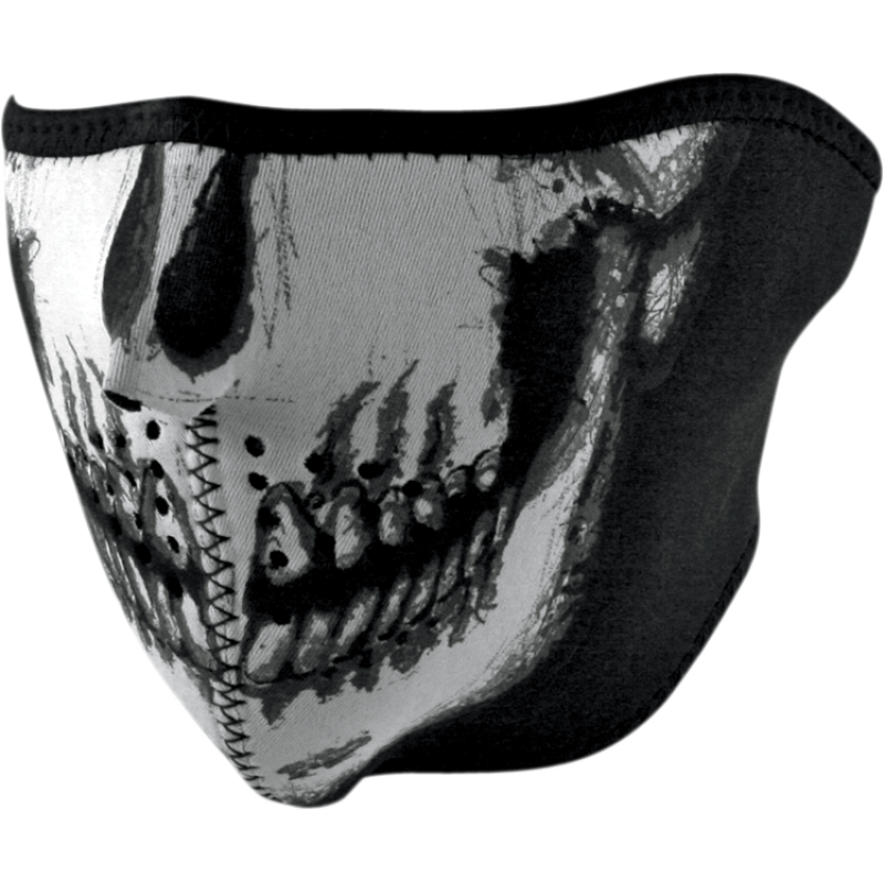 Neoprene Half Mask - Skull face, glow in the dark