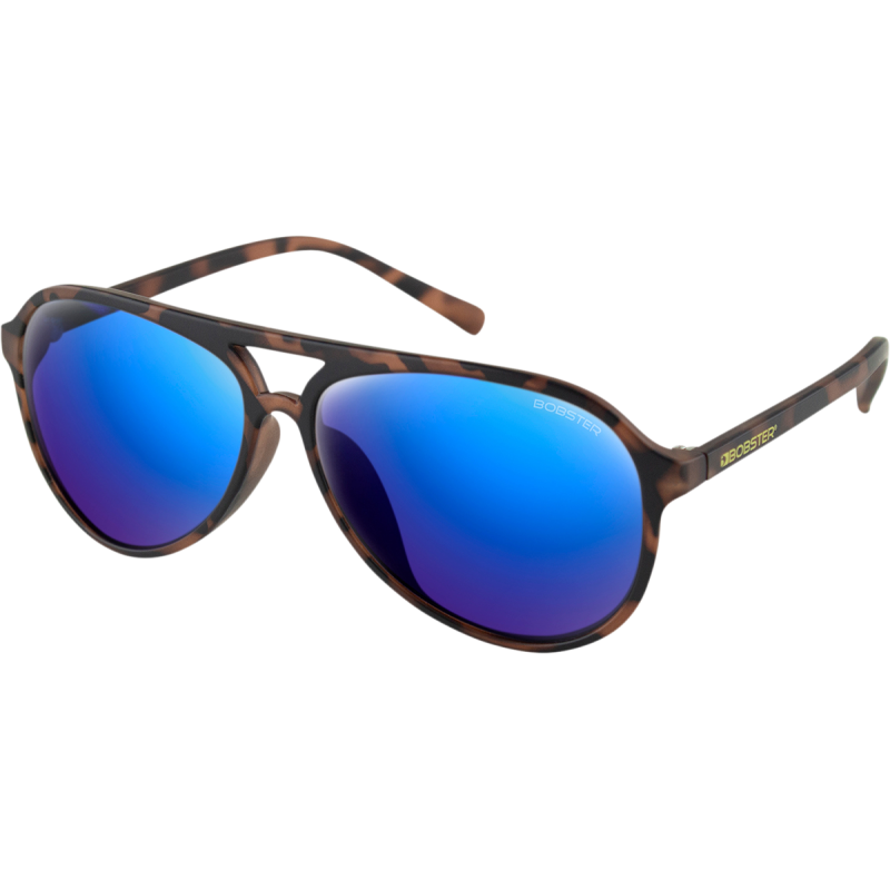 Maverick Sunglasses - Matte brown tortoise/brown HD w/ blue mirror lens
