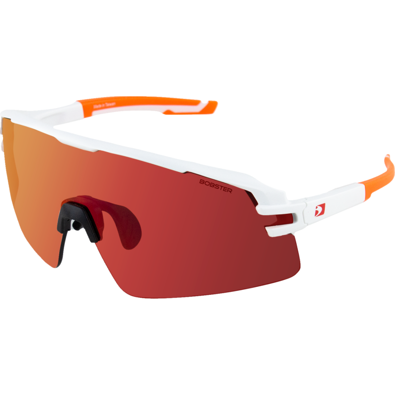 Flash Sunglasses - Matte white and orange/smoke black red Revo