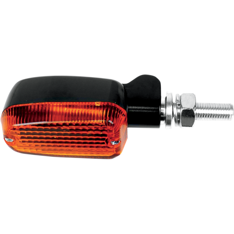 Black Satin Oblong Marker Light - Amber