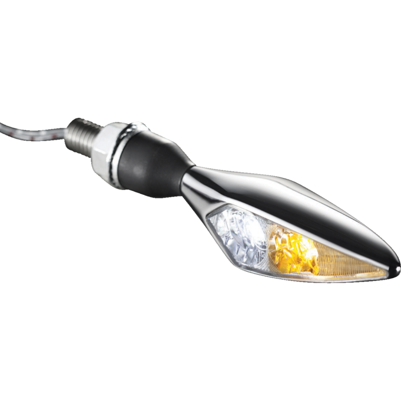 Kellermann Micro Rhombus Light - White/Amber, Front Left, Chrome
