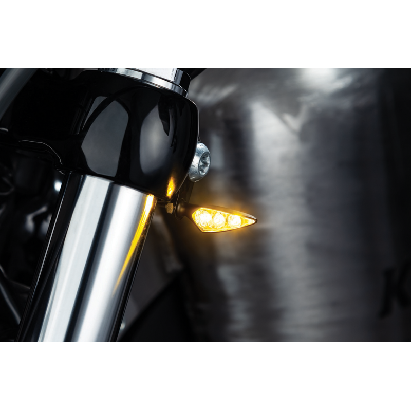 Rhombus S Extreme Amber Front Left/Rear Right Satin Black