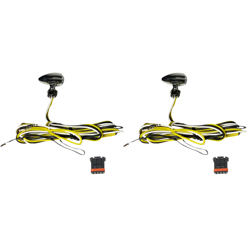 Micro Bullet Dual Color Amber/White Chrome