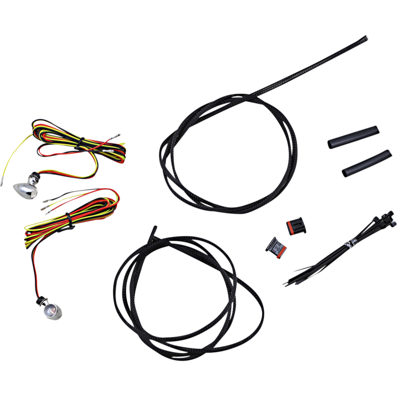 Micro Bullet LED Turn Signals - Amber/Red, Chrome Finish