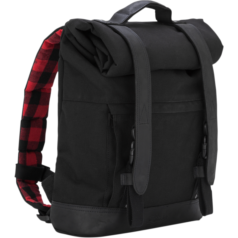 Roll Top Backpack - Black Cordura Nylon