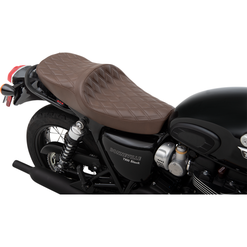 Low-Profile Touring Seat - Double diamond brown