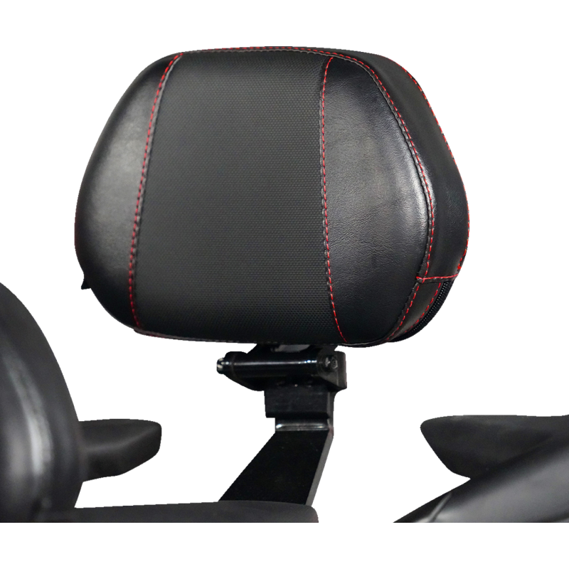 Grande Passenger Backrest, Black w/ Red Stitching