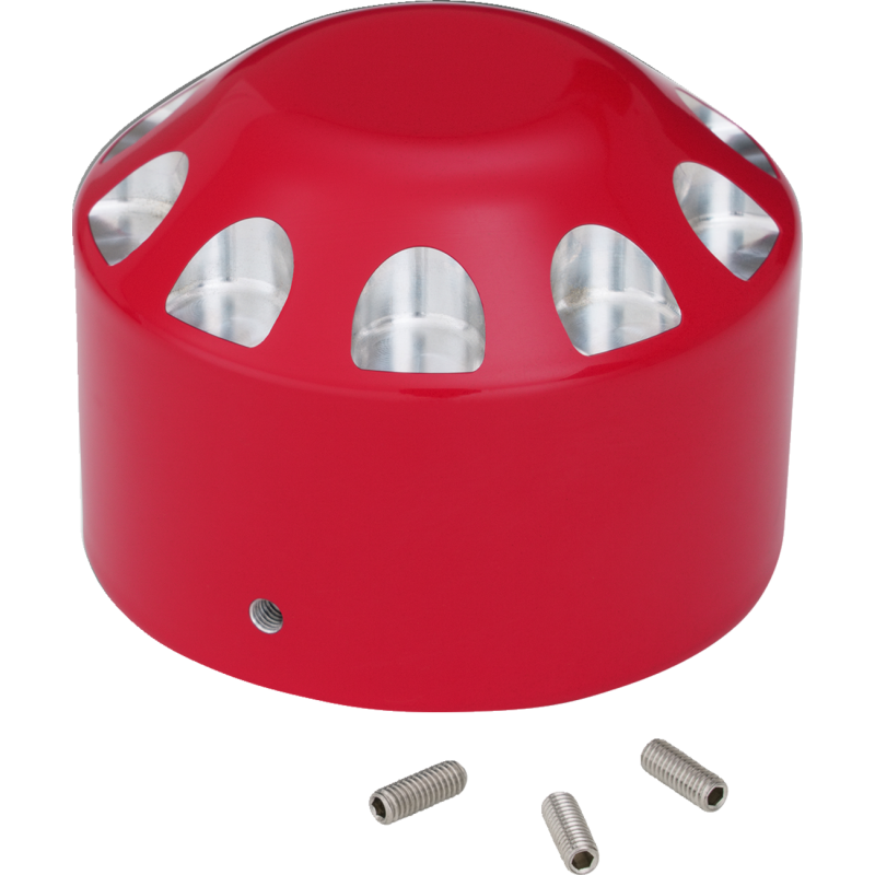 Show Chrome Axle Nut Covers - Red