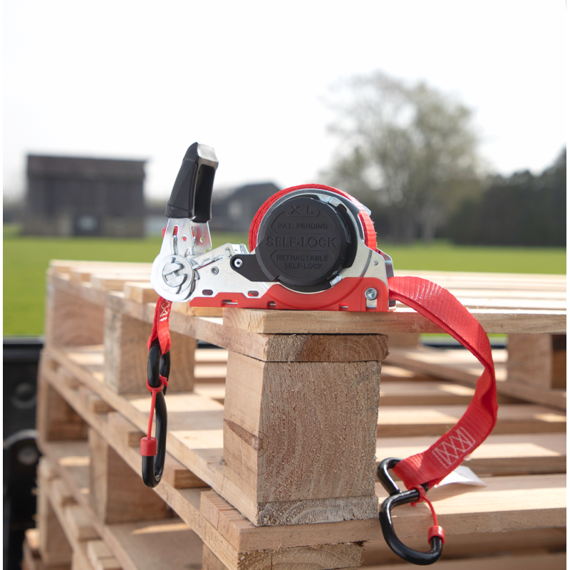 Self Lock Re-tractable Ratchet Strap, 1" W x 16' L
