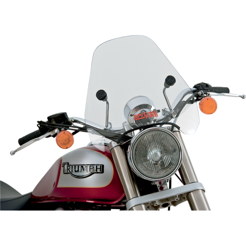 Spitfire Windshield Clear w/ Chrome 1” Hardware
