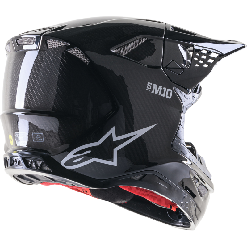 Alpinestars S-M10 Supertech Helmet, Solids - Black Glossy Carbon, Size XL
