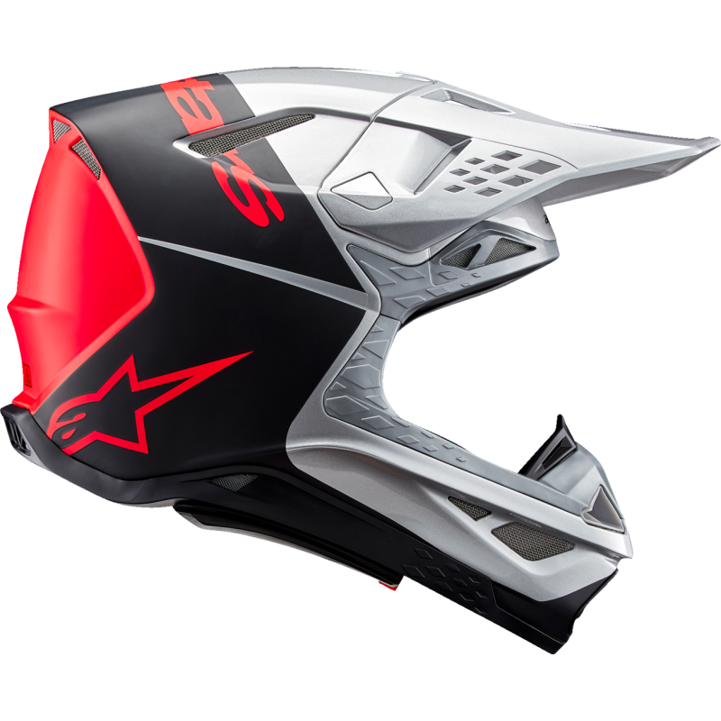 Alpinestars S-M10 Supertech Helmet, Flood - Silver/Black/Fluo Orange, Size S