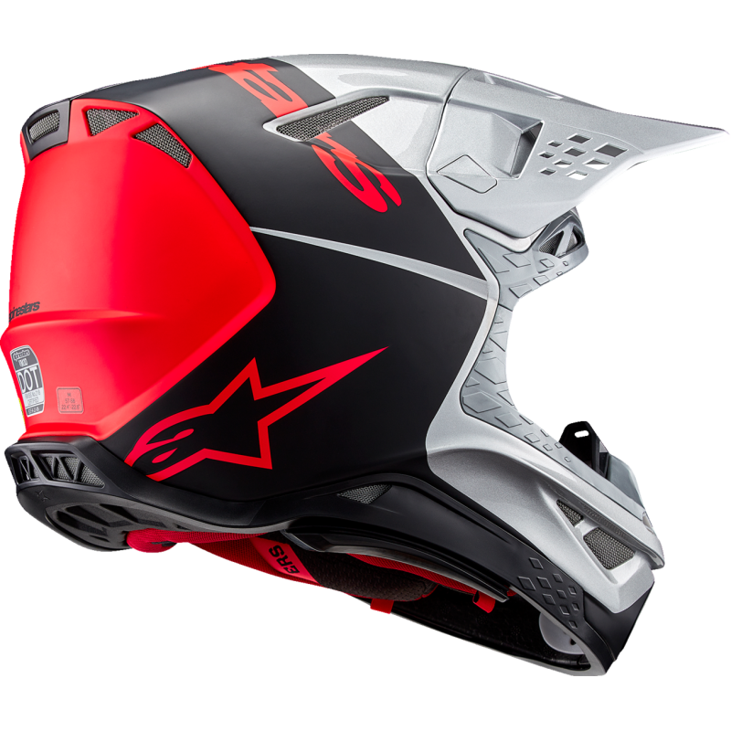 Alpinestars S-M10 Supertech Helmet, Flood - Silver/Black/Fluo Orange, Size S