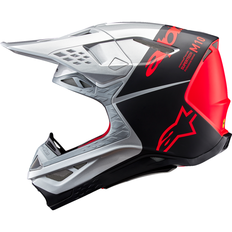 Alpinestars S-M10 Supertech Helmet, Flood - Silver/Black/Fluo Orange, Size S