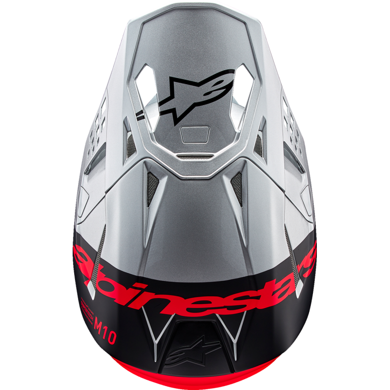 Alpinestars S-M10 Supertech Helmet, Flood - Silver/Black/Fluo Orange, Size L