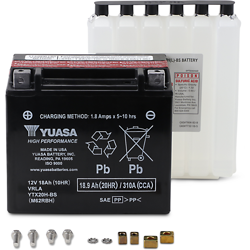 Yuasa High-Performance AGM Battery YTX20H-BS