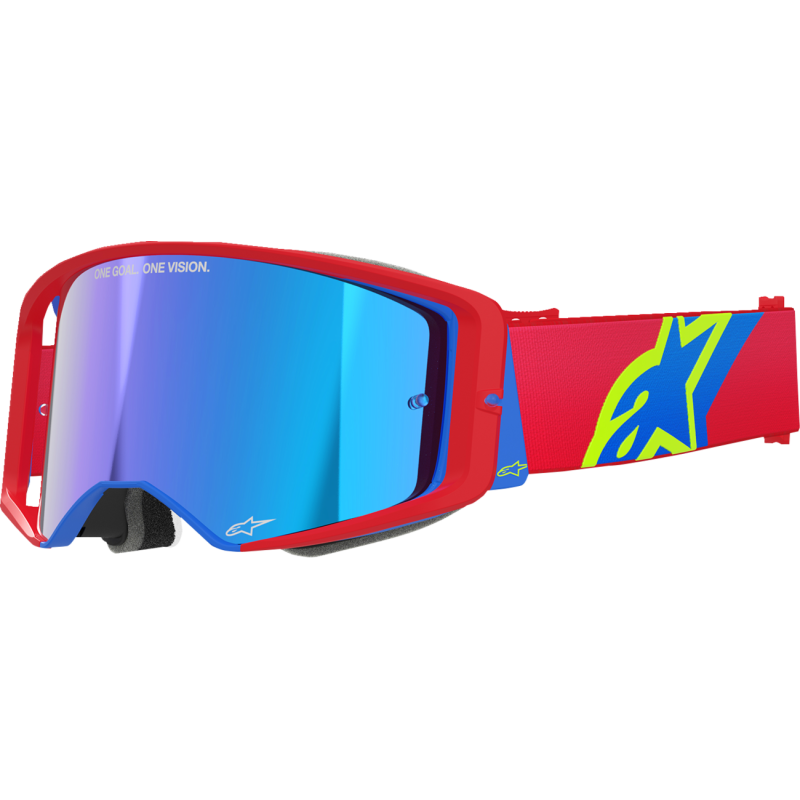 Alpinestars Supertech Goggle, Corp Red/Blue with Mirror Blue Lens