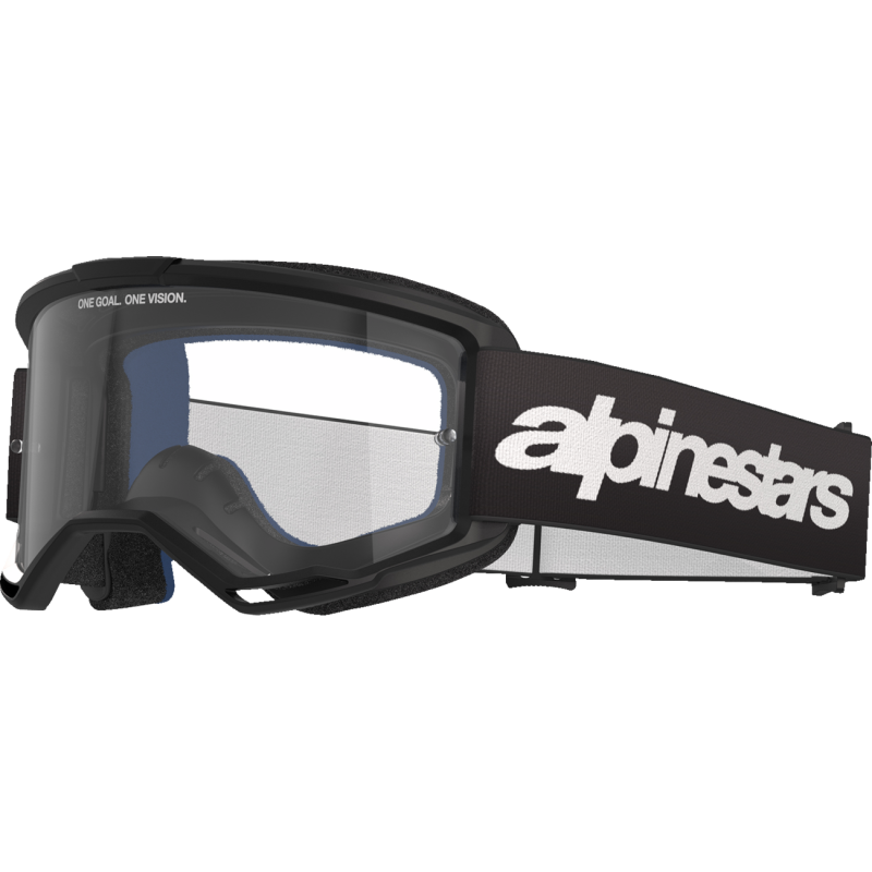 Alpinestars Vision 3 Goggle, Wordmark Black/Black with Clear Lens