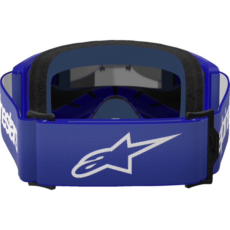 Alpinestars Vision 3 Goggle, Wordmark Blue/Blue with Mirror Silver Lens
