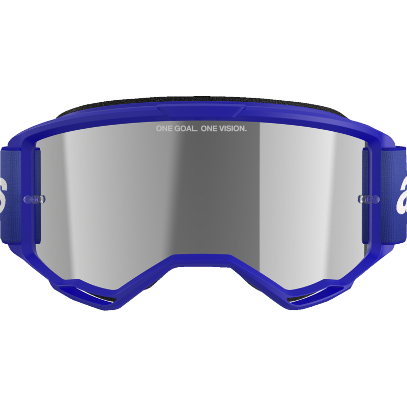 Alpinestars Vision 3 Goggle, Wordmark Blue/Blue with Mirror Silver Lens