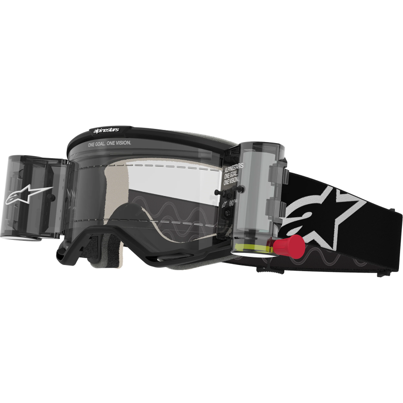 Alpinestars Vision 5 Goggle with Roll-Offs, Corp Black/Black with Clear Lens