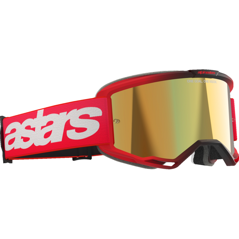 Alpinestars Vision 5 Goggle, Blaze Red/Red with Mirror Gold Lens
