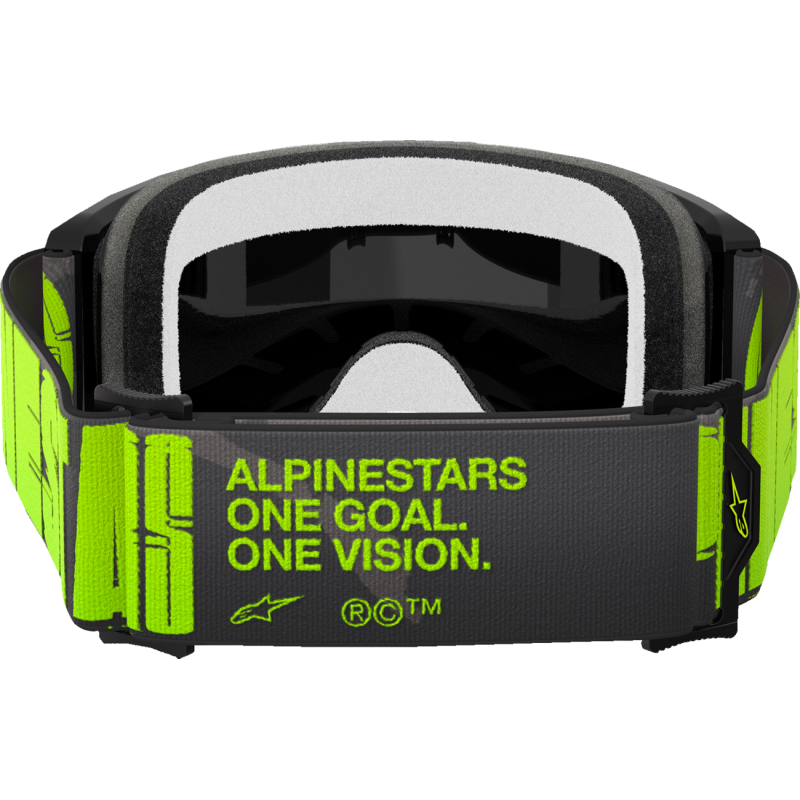 Alpinestars Vision 5 Goggle, Hollow Charcoal/Yellow Fluo with Mirror Silver Lens