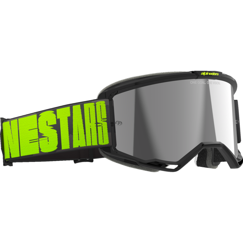 Alpinestars Vision 5 Goggle, Hollow Charcoal/Yellow Fluo with Mirror Silver Lens