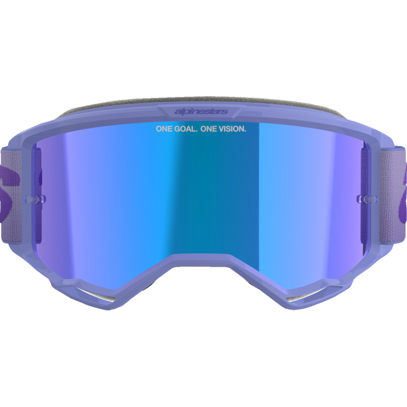 Alpinestars Vision 5 Goggle, Wordmark Purple/Purple with Mirror Blue Lens