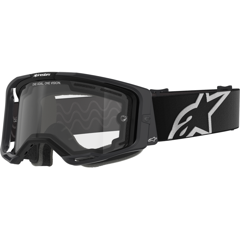 Alpinestars Vision 8 Goggle, Corp Black/Black with Clear Lens