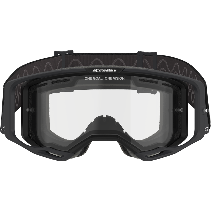 Alpinestars Vision 8 Goggle, Corp Black/Black with Clear Lens