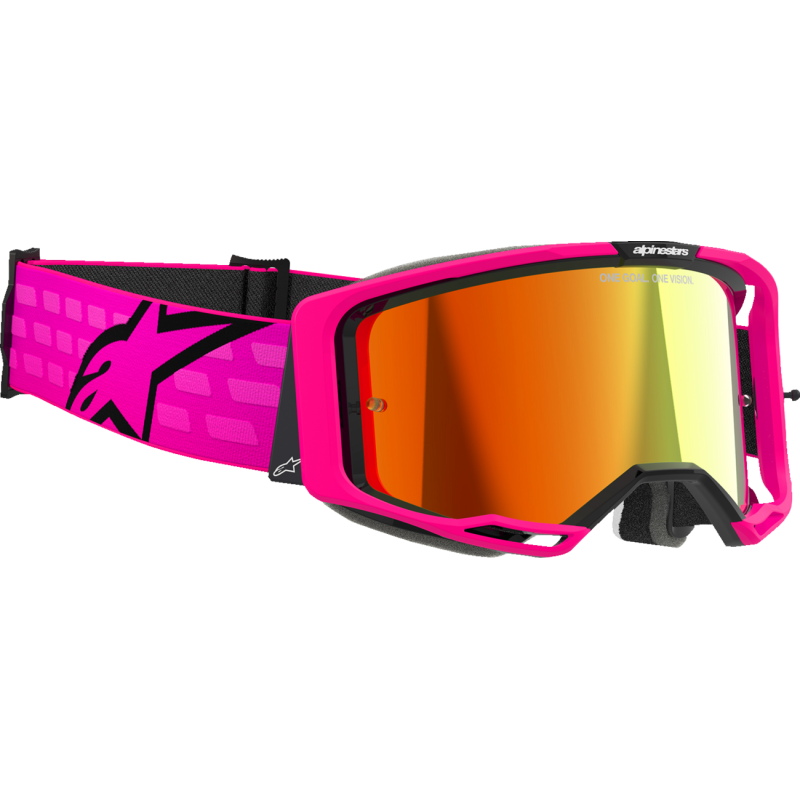 Alpinestars Vision 8 Goggle, Corp Pink/Pink with Mirror Red Lens