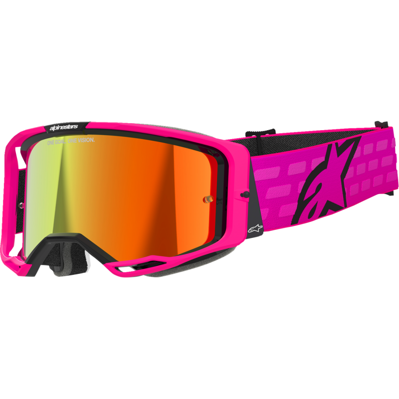 Alpinestars Vision 8 Goggle, Corp Pink/Pink with Mirror Red Lens