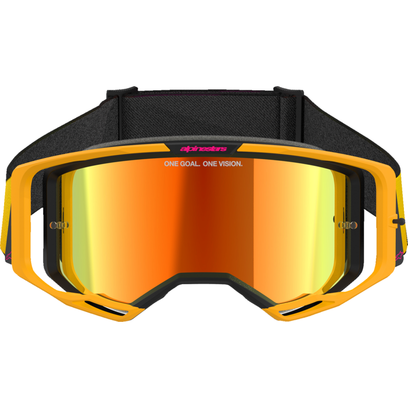 Alpinestars Vision 8 Goggle, Corp Yellow/Pink with Mirror Red Lens