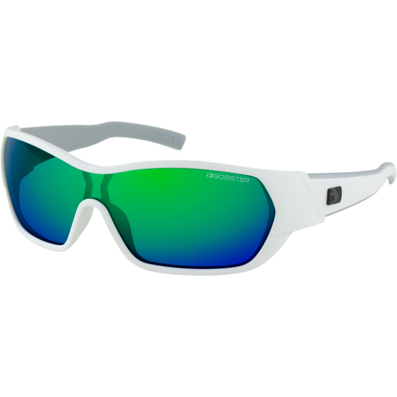 Aria Sunglasses - Matte white w/ blue/green mirror