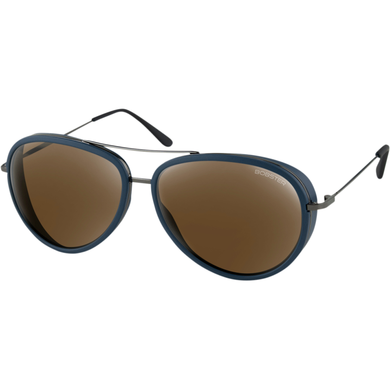 Ice Sunglasses - Matte navy/brown HD w/ silver mirror lens