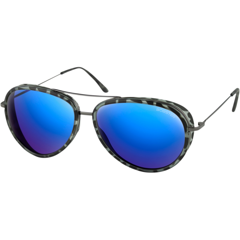 Ice Sunglasses - Matte gray tortoise/brown HD w/ blue mirror lens
