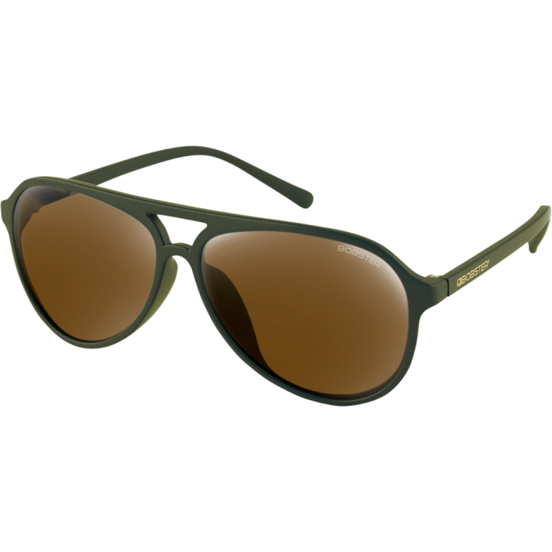 Maverick Sunglasses - Matte olive/brown HD w/ gold mirror lens