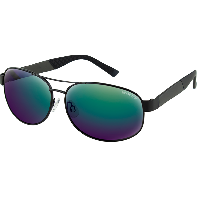 Commandant Sunglasses - Matte metallic charcoal w/ matte black metal/brown HD green mirror