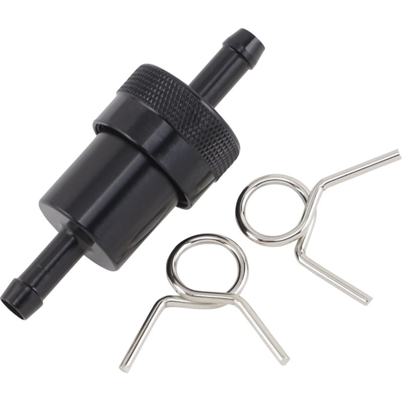 EMGO Anodized Aluminum Fuel Filter - 5/16" Black