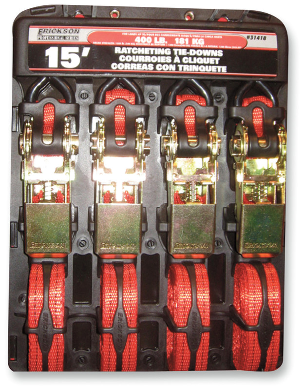 Chromate-Plated Ratchet Strap, 1" x 15' (2 pk.)