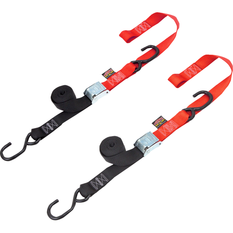 Cam-Buckle Tie-Downs, Red/black