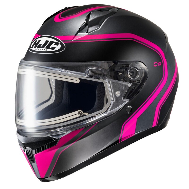 HJC C10 Elie Helmet - Semi-Flat Black/Pink - Size XL