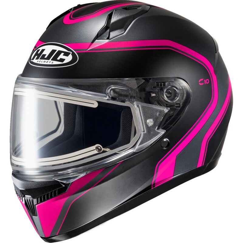 HJC C10 Youth Snow Helmet Elie, Semi-Flat Black/Pink, Size XXXS