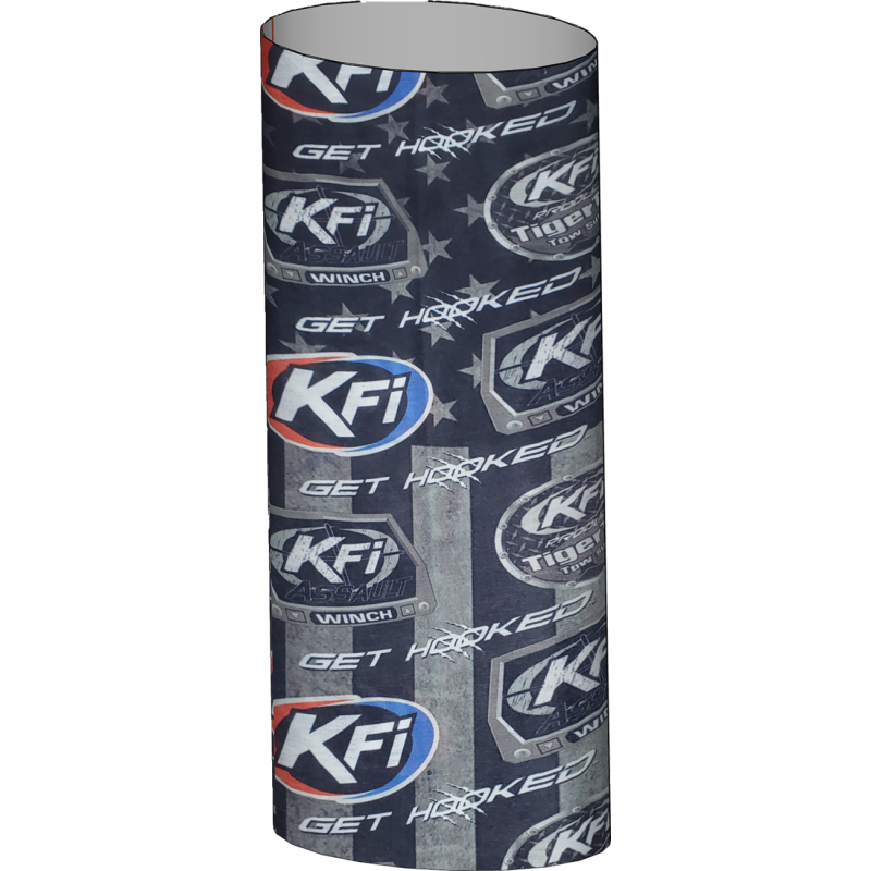 KFI Face Mask - Black & white flag with logos