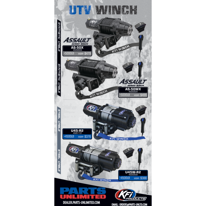 KFI UTV Assault Winch, 5,000 lb. Standard