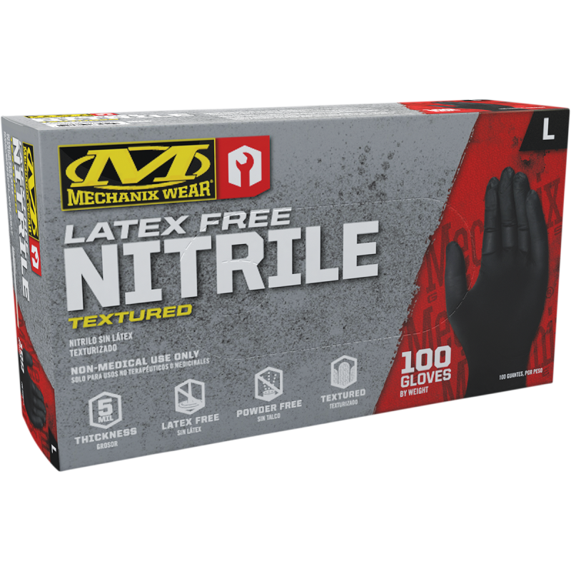 Mechanix Wear Nitrile Gloves, Black, Size M (9)