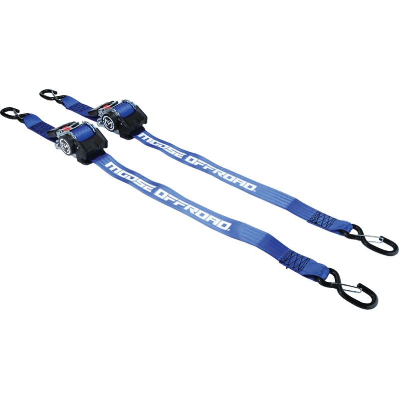 Retractable Ratchet Straps, Blue