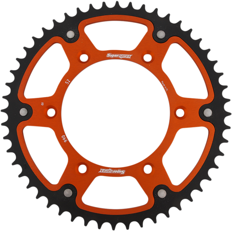 Supersprox Rear Sprocket - 52T Stealth/Orange