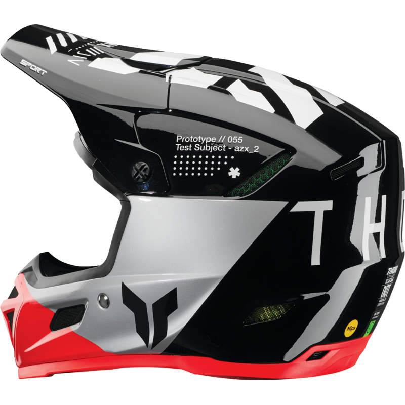 THOR Reflex Sport Composite Helmet, Strike - Black/Red, Size S